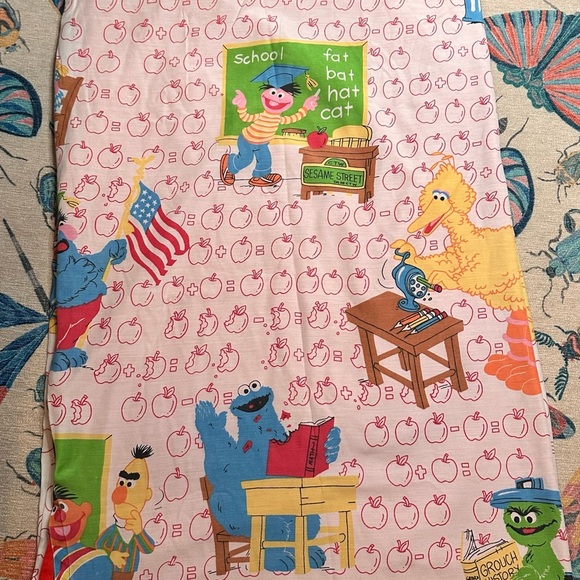 Vintage Sesame Street Red and Blue Duvet Cover Whimsical Design - Picture 2 of 12